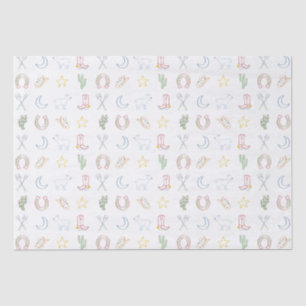 Papier Mousseline Noël Cowboy Pays de l'Ouest Noël