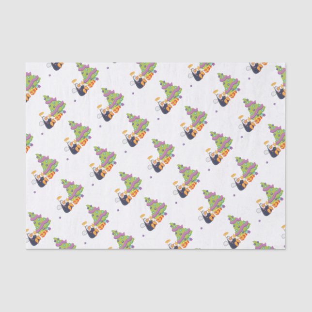 Papier Mousseline Noël d'ange de pingouin (Recto)