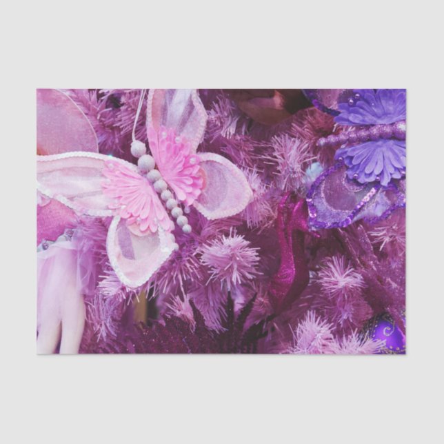 Papier Mousseline Noël dans le rose et le pourpre (Recto)