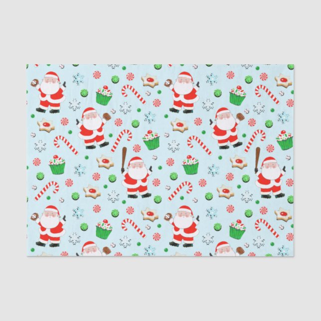 Papier Mousseline Noël de baseball (Recto)