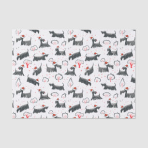 Papier Mousseline Noël de chiot de Terrier d'écossais de chien de
