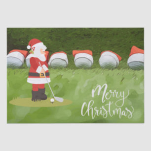 Papier Mousseline Noël de golf avec Boule de golf en vert