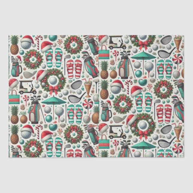 Papier Mousseline Noël de golf en juillet pour golfeur avec balle de (Recto)