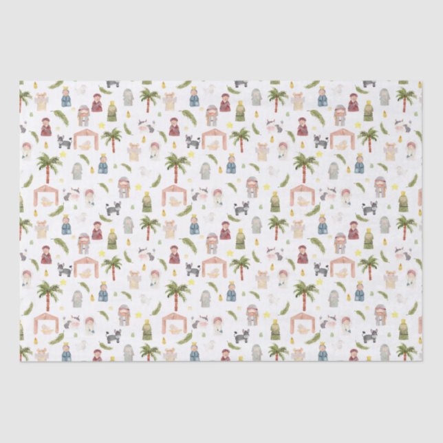 Papier Mousseline Noël de la Nativité papier d'enveloppement (Recto)