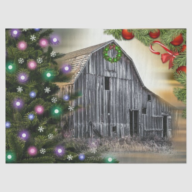 Papier Mousseline Noël de l'ancienne grange (Recto)