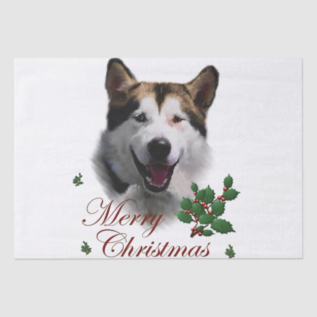 Papier Mousseline Noël de Malamute en Alaska (Recto)