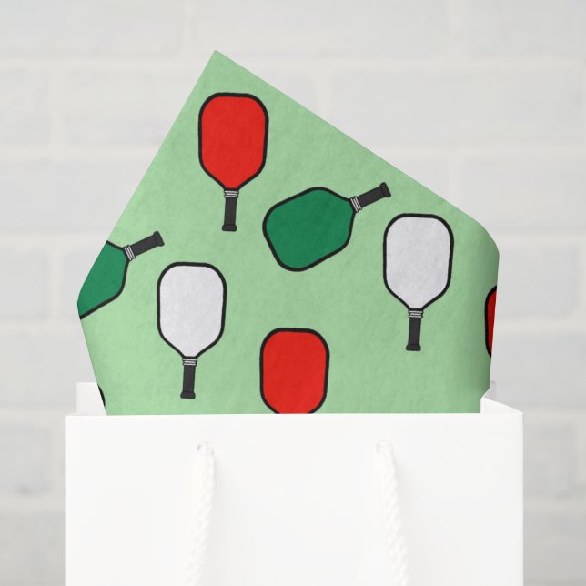 Papier Mousseline Noël de pickleball (Sac cadeau)