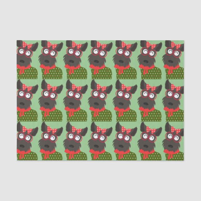Papier Mousseline Noël de Terrier (Recto)