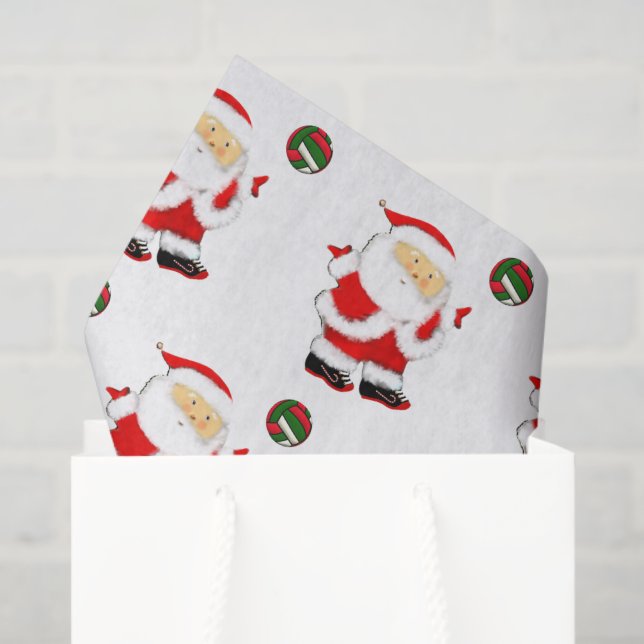 Papier Mousseline Noël de vacances de volley-ball (Sac cadeau)