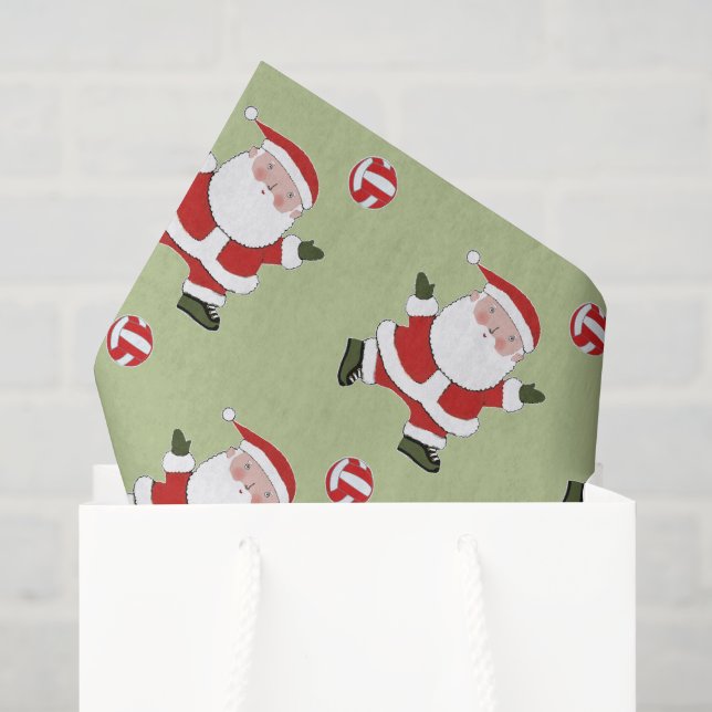 Papier Mousseline Noël de volley-ball (Sac cadeau)