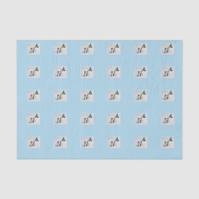 Papier Mousseline Noël des Pingouins (Recto)