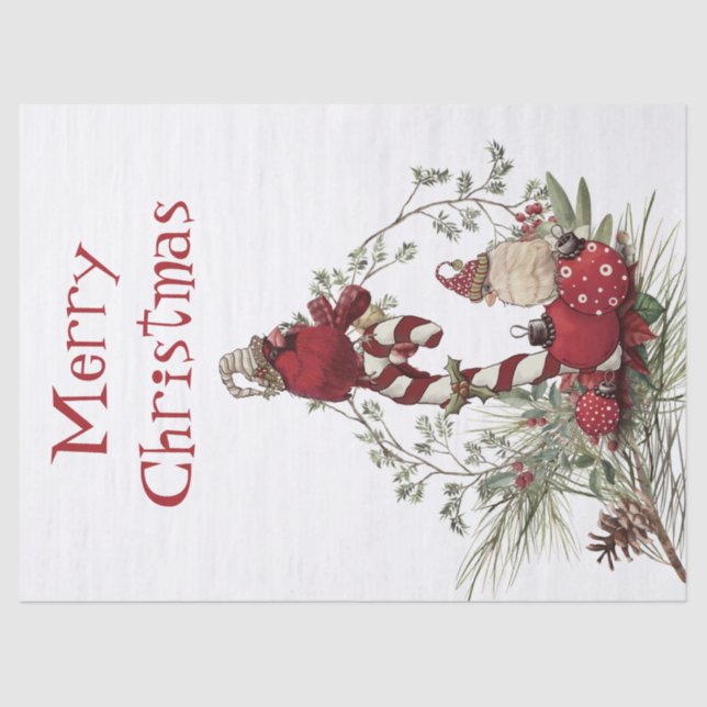 Papier Mousseline Noël d'hiver du Cardinal Rouge (Recto)