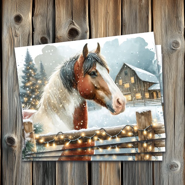 Papier Mousseline Noël du pays Cheval Brown et Blanc (Créateur téléchargé)