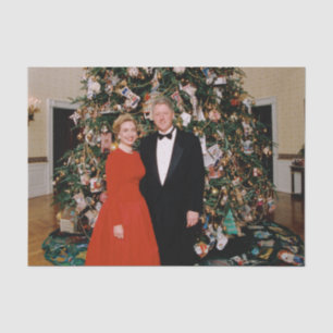Papier Mousseline Noël du président américain Bill Clinton et Hillar