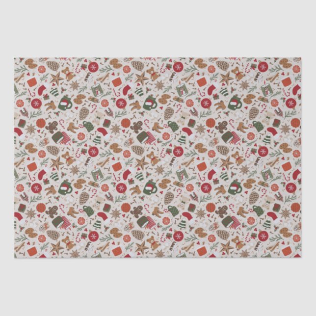 Papier Mousseline Noël et épices (Recto)