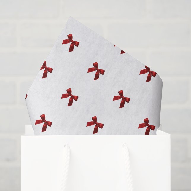Papier Mousseline NOËL FESTIF joli noeud papillon simple en ruban ro (Sac cadeau)
