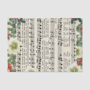Papier Mousseline Noël Feuille religieuse Musique Tissu Papier