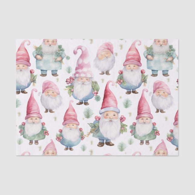 Papier Mousseline Noël Gnome Motif sans couture (Recto)