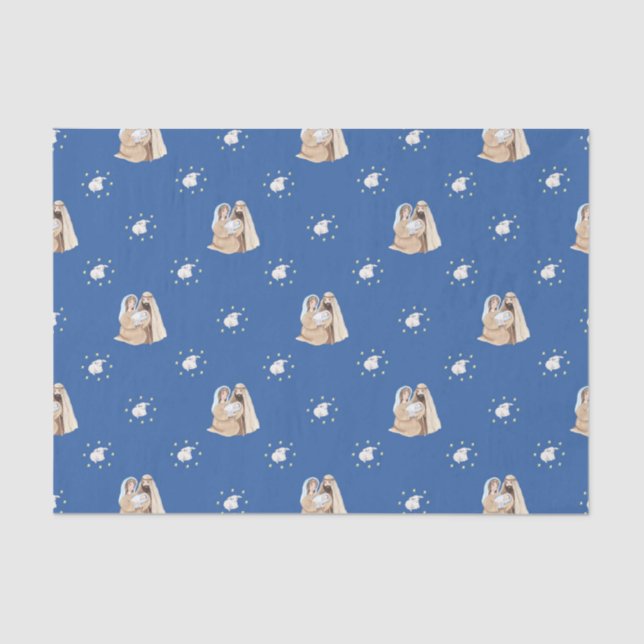 Papier Mousseline Noël Jésus Sages Hommes Anges (Recto)