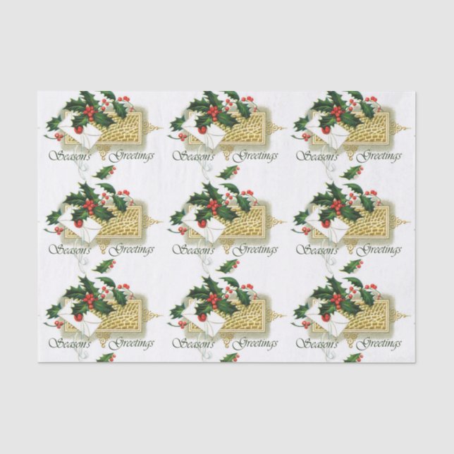 Papier Mousseline Noël Joyeuses Fêtes (Recto)
