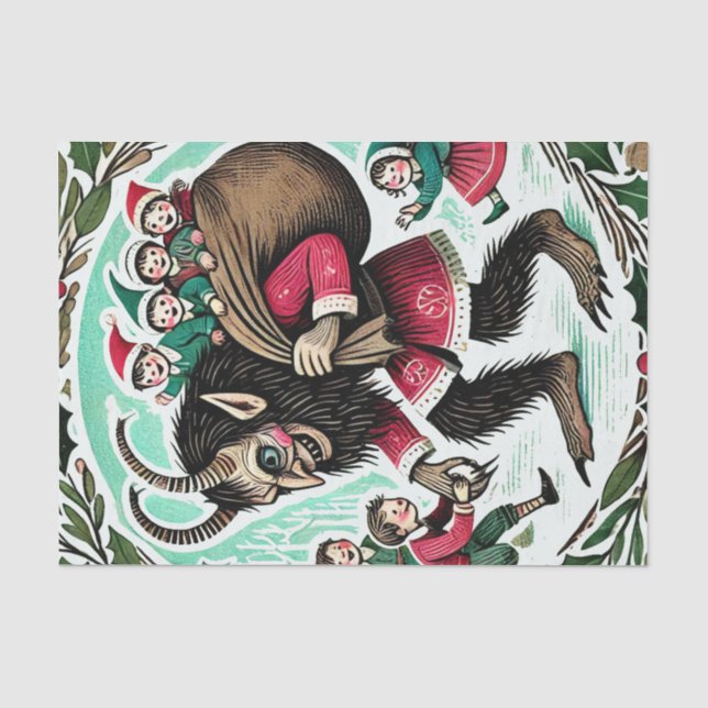 Papier Mousseline Noël Krampus (Recto)
