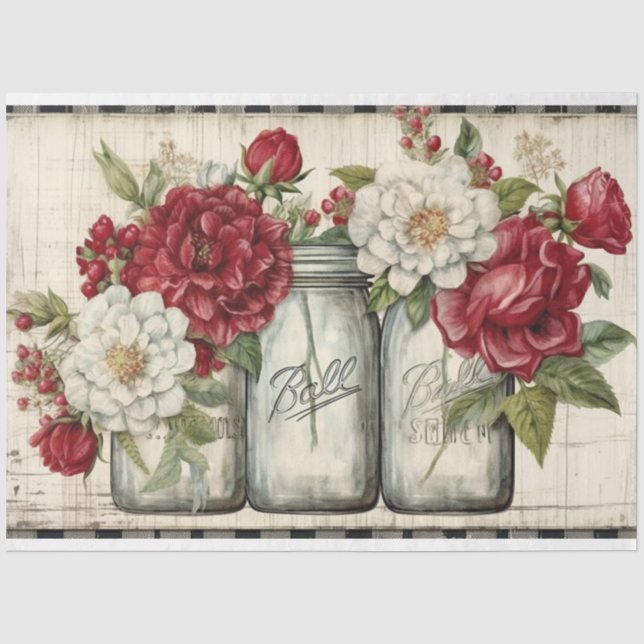 Papier Mousseline Noël Mason Jars (Recto)