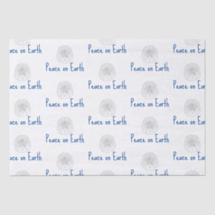 Papier Mousseline Noël Paix sur Terre Beach Sand Dollar Patter