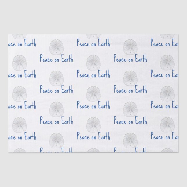 Papier Mousseline Noël Paix sur Terre Beach Sand Dollar Patter (Recto)