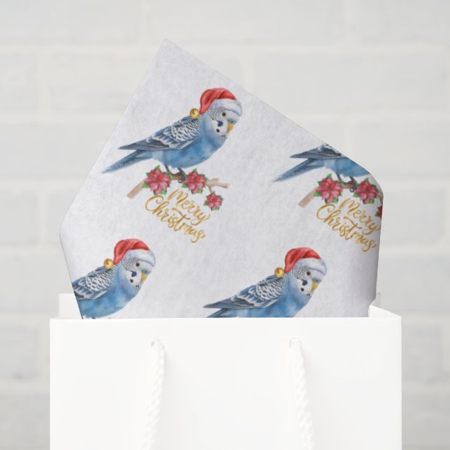 Papier Mousseline Noël Perruche  (Sac cadeau)