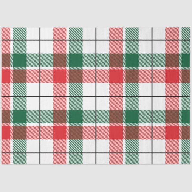 Papier Mousseline Noël Plaid Series Design 7 (Recto)