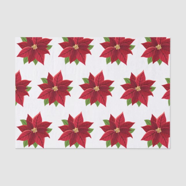 Papier Mousseline Noël Poinsettia (Recto)