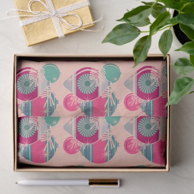 Papier Mousseline Noël rétro Brite brillant (Cadeau)