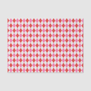 Papier Mousseline Noël rose et Jacquard rouge