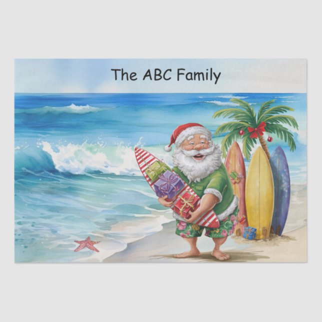 Papier Mousseline Noël SANTA CLAUS en juillet (Recto)