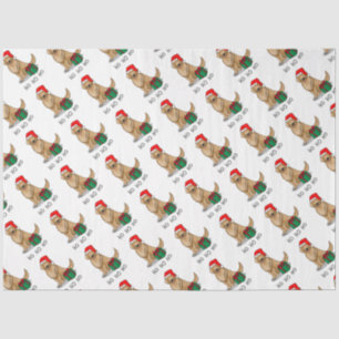 Papier Mousseline Noël Santa Claus Golden Retriever Chien mignonne