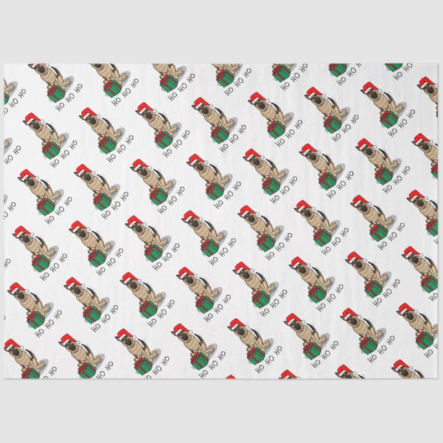 Papier Mousseline Noël Santa Hat Allemand Berger Chien mignonne (Recto)