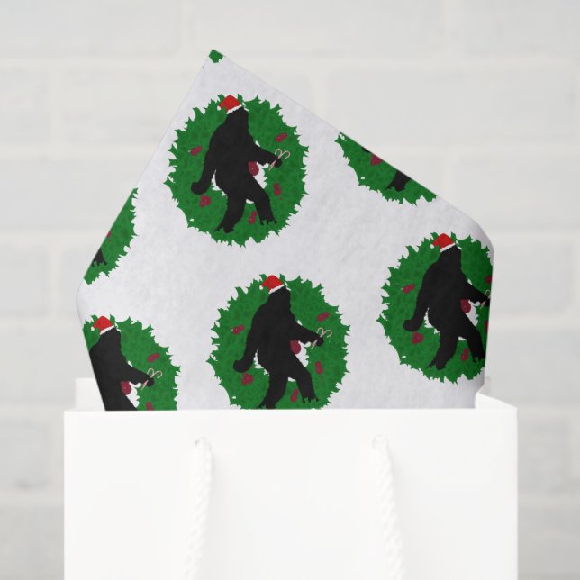 Papier Mousseline Noël Sasquatchant (Sac cadeau)