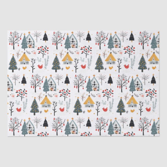 Papier Mousseline Noël scandinave   (Recto)