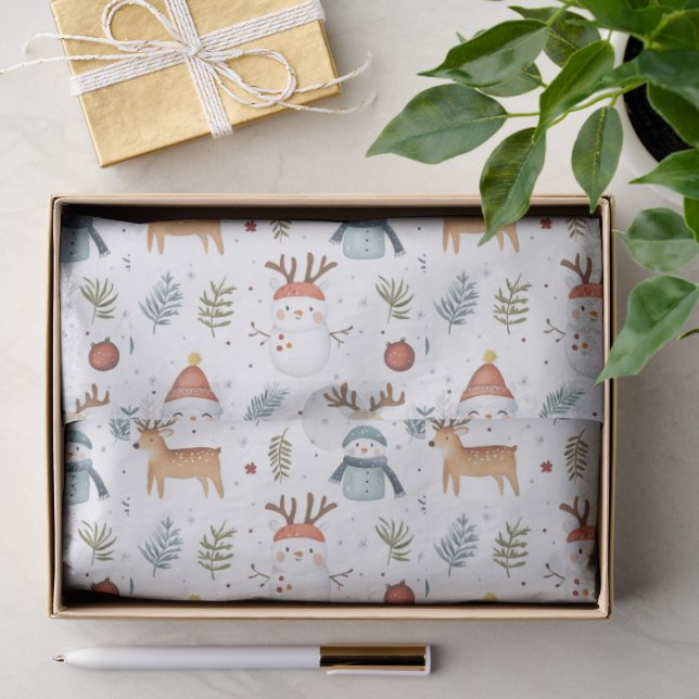Papier Mousseline Noël scandinave nordique (Cadeau)