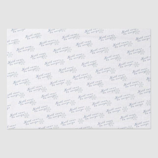 Papier Mousseline Noël sous la neige blanche Noël en français (Recto)