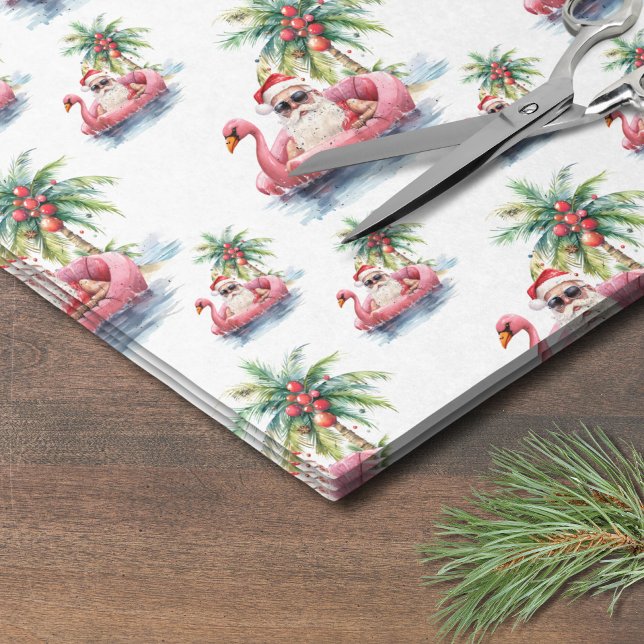 Papier Mousseline Noël sur la plage de Santa (Santa Beach Christmas Tissue Paper)