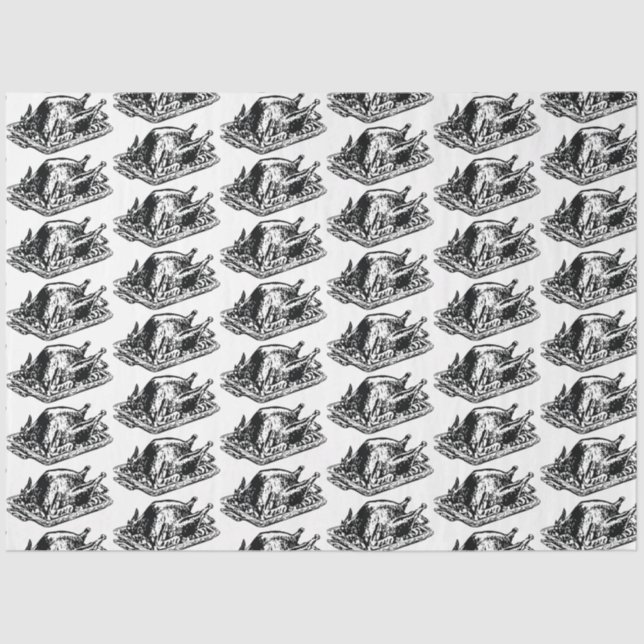 Papier Mousseline Noël Thankesgiving Turquie Vintage (Recto)