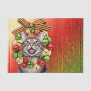 Papier Mousseline Noël tigré de chat de minou