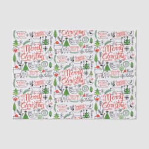 Papier Mousseline Noël typographique