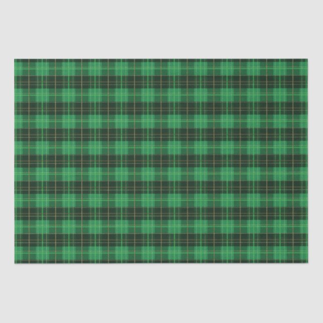 Papier Mousseline Noël Vacances vert et noir Plaid (Recto)