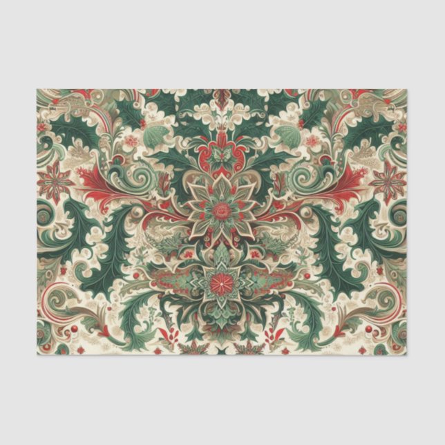 Papier Mousseline Noël victorien/classique/Vintage (Recto)