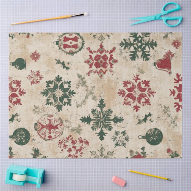 Papier Mousseline Noël vintage (Artisanat)