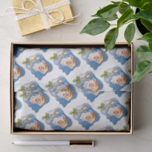 Papier Mousseline Noël vintage, joyeux Père Noël rétro