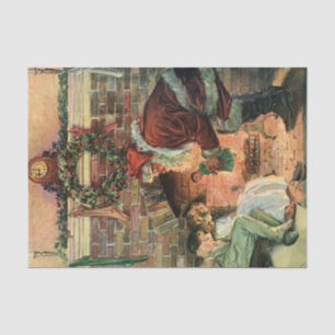 Papier Mousseline Noël Vintage, Père Noël Victorien Enfants