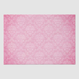 Papier Mousseline Noël vintage rose Damas